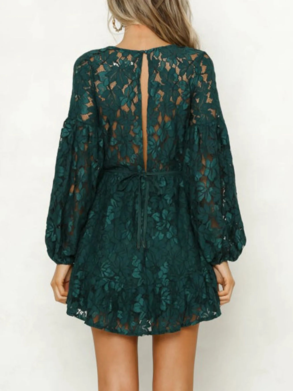 Lace Tie-Detail Mini Dress — additional view 4