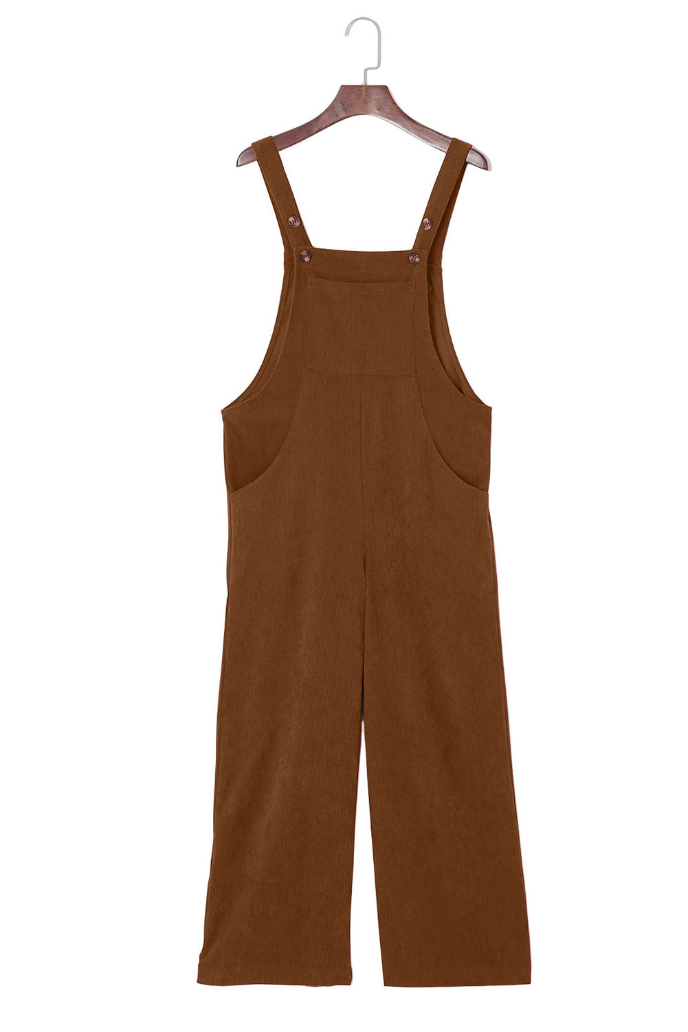 Solid Corduroy Wide Leg Bib Overalls — additional view 3