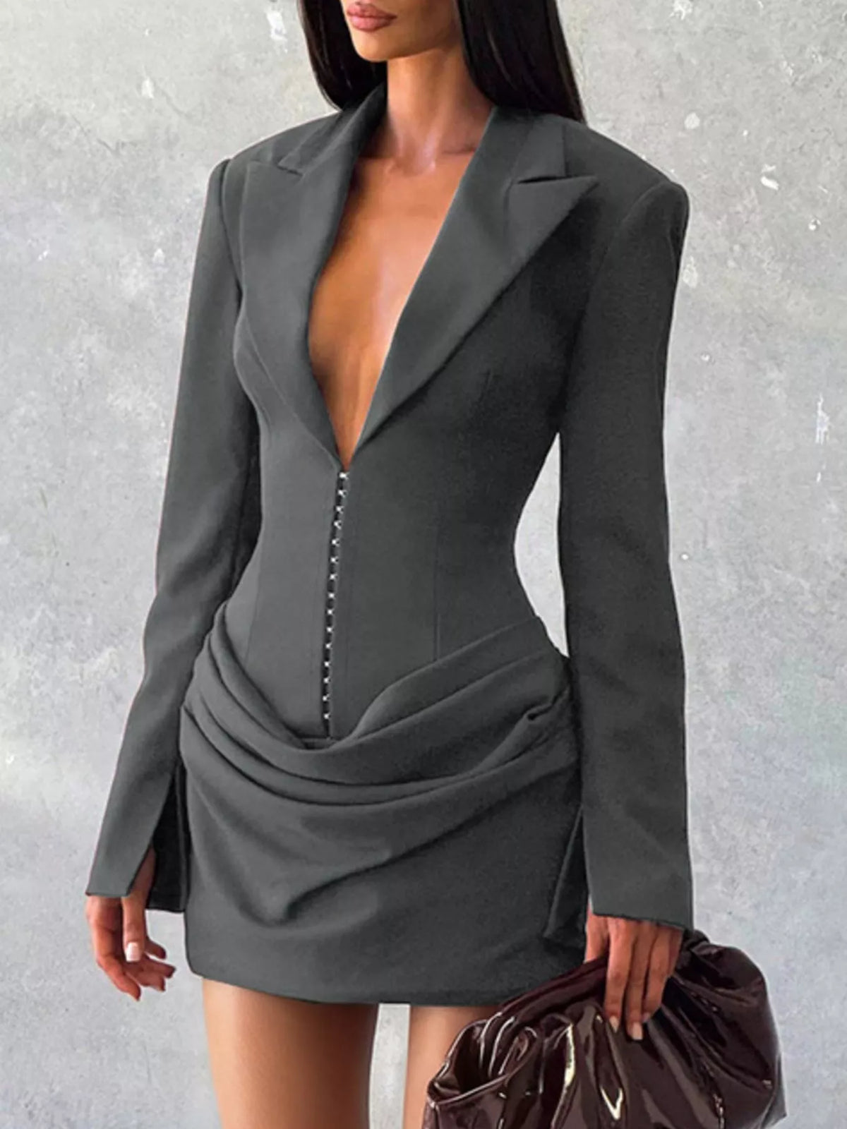 Long-Sleeve Blazer Mini Dress