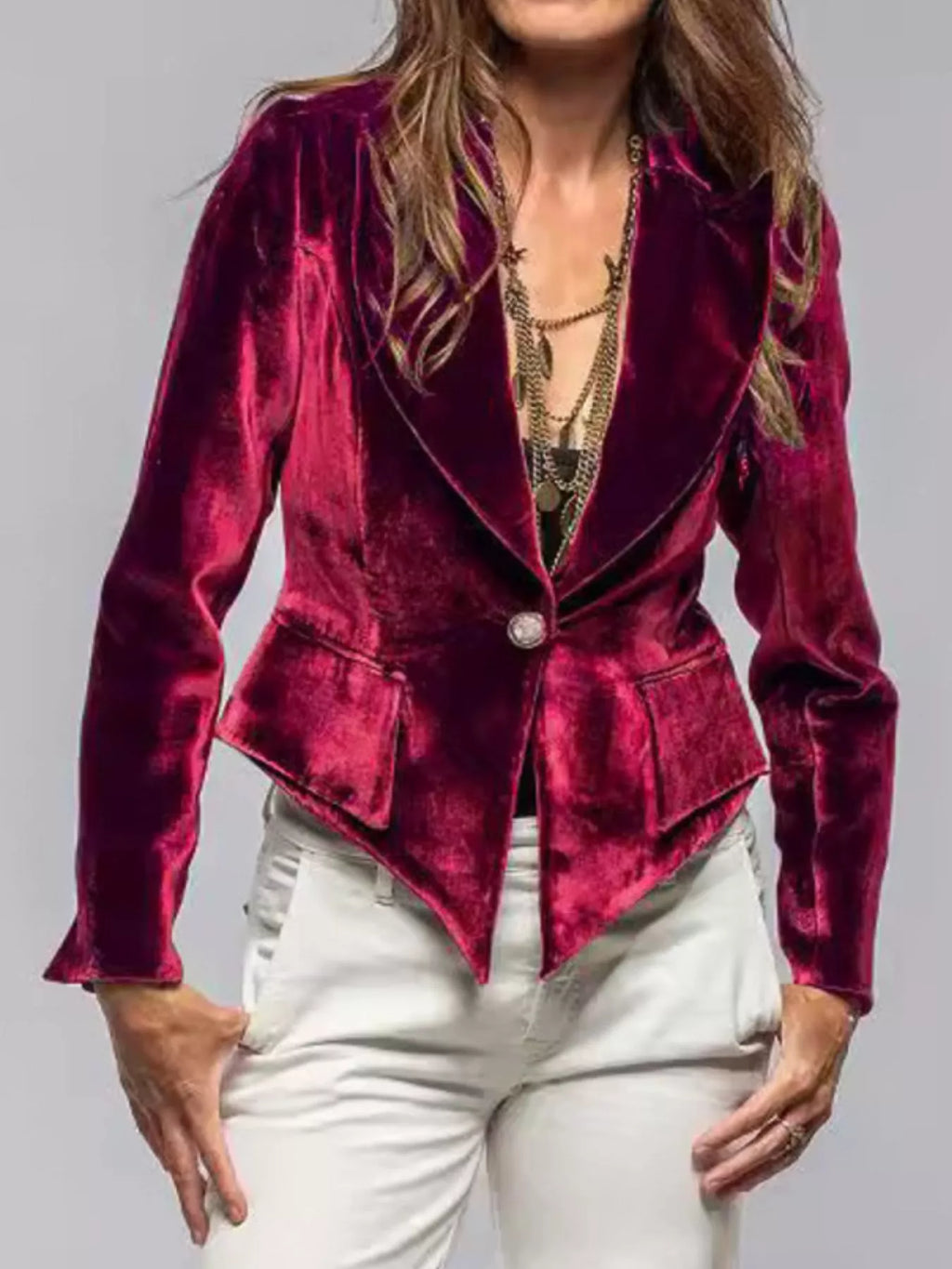Velvet Single-Button Blazer — additional view 8
