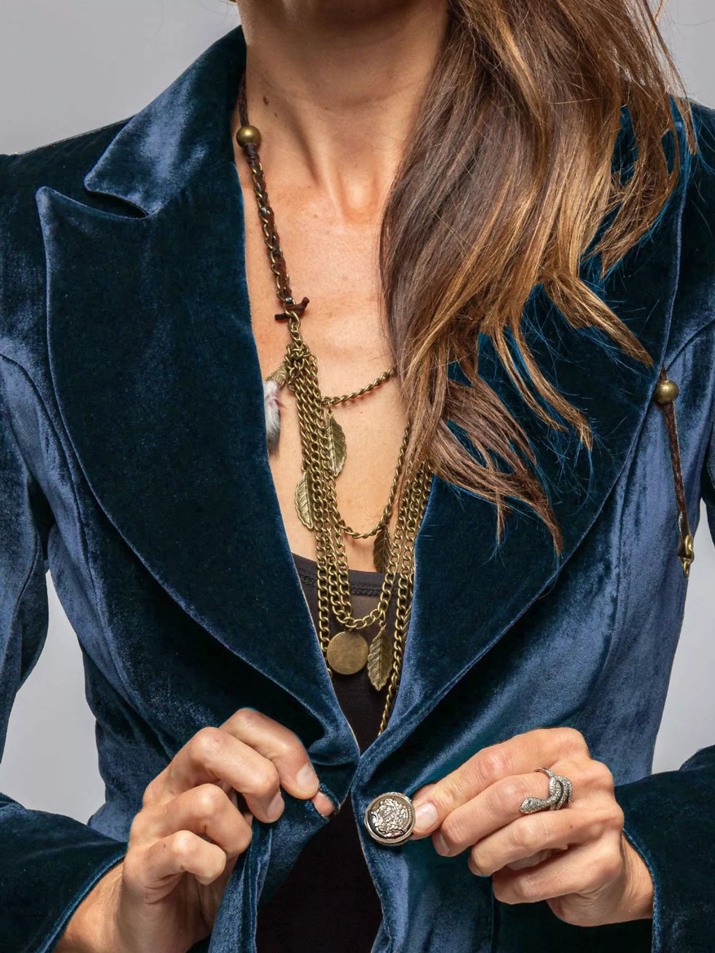 Velvet Single-Button Blazer — additional view 13