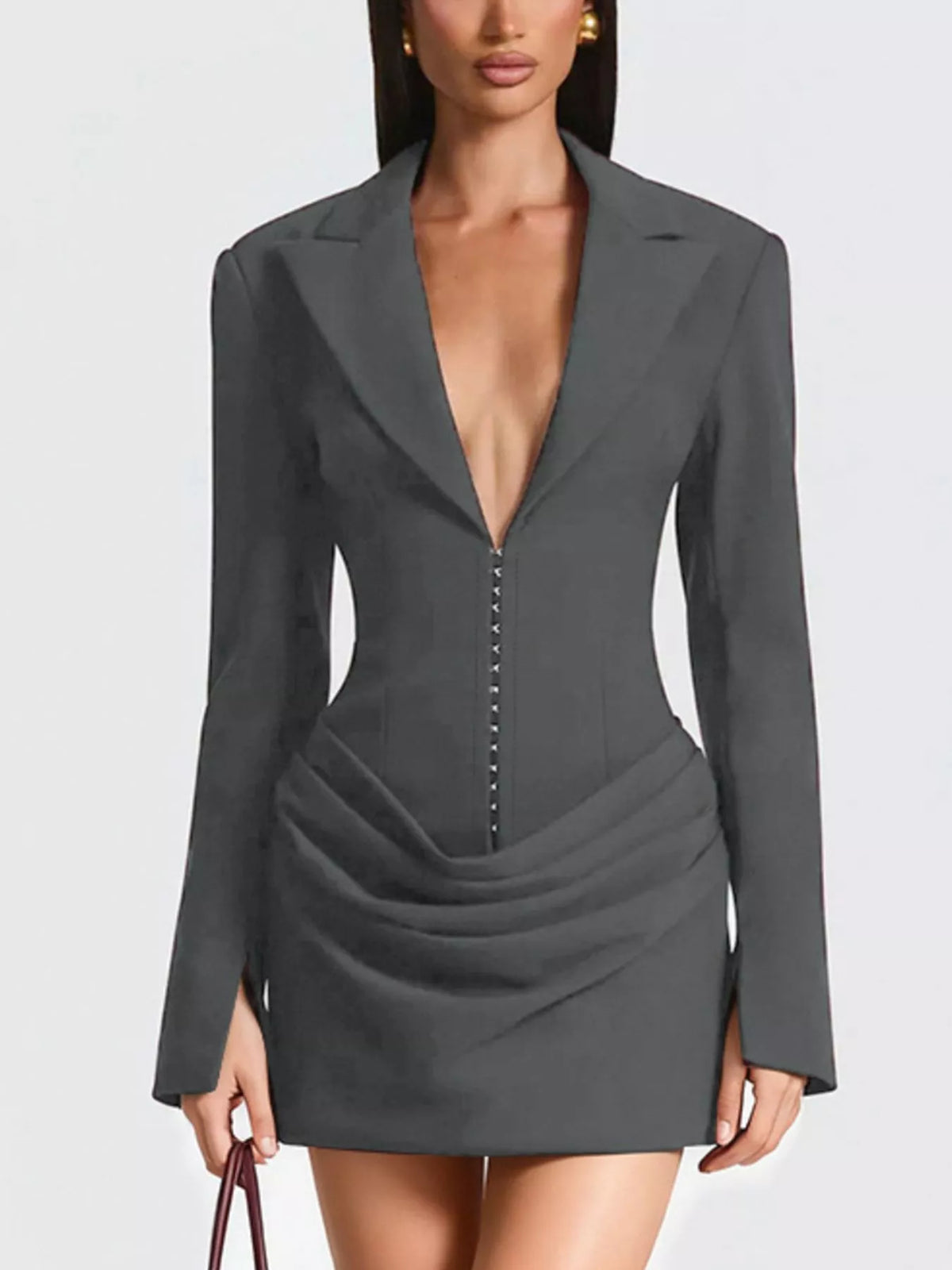 Long-Sleeve Blazer Mini Dress