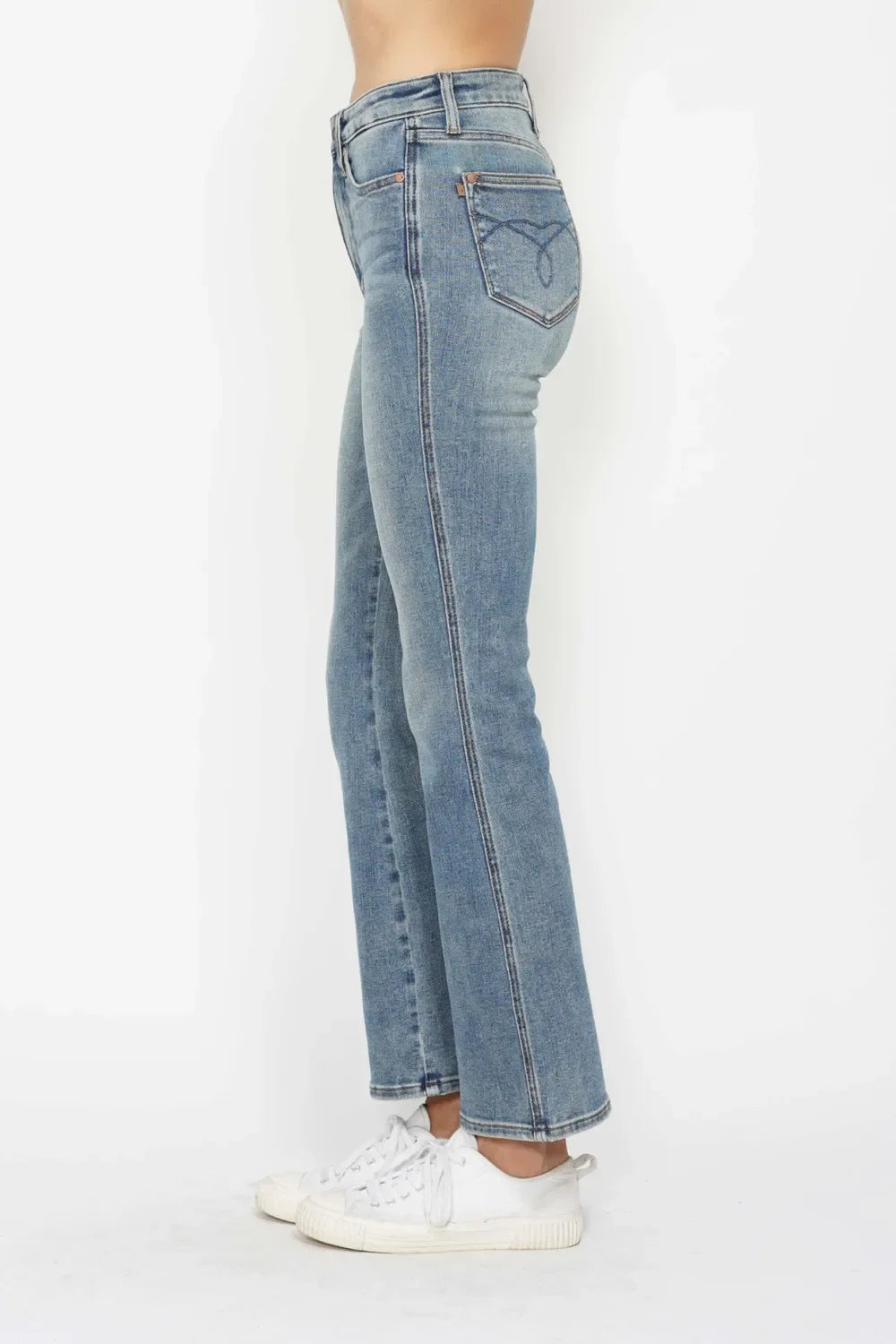 Embroidered-Pocket Bootcut Jeans — additional view 8