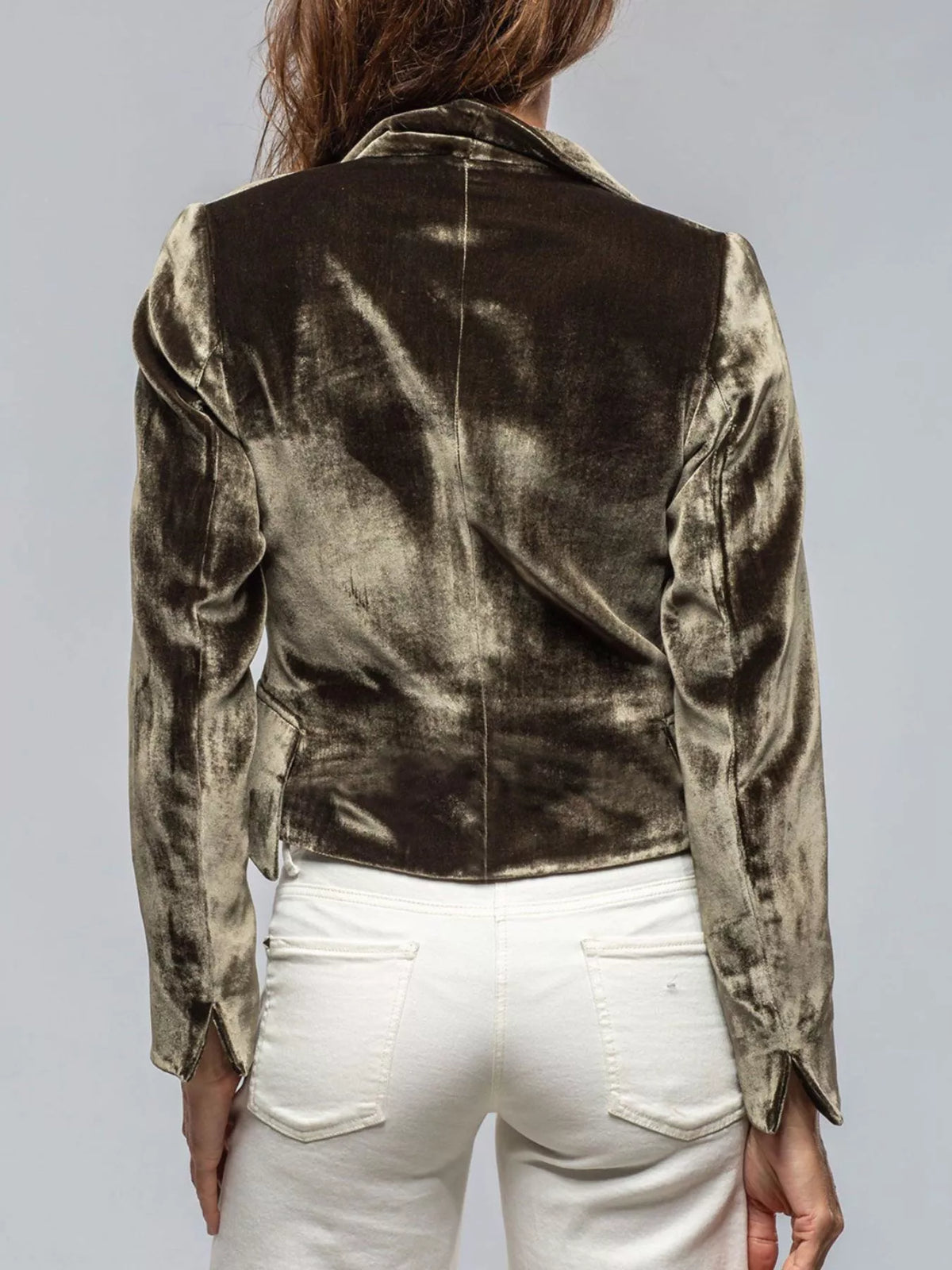 Velvet Single-Button Blazer