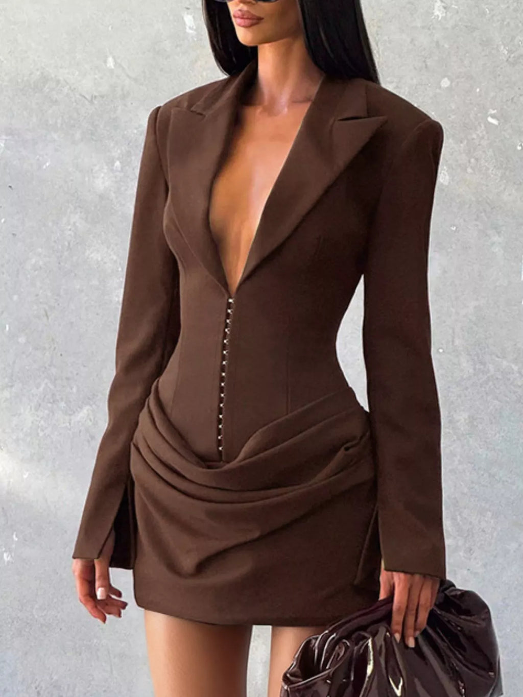 Long-Sleeve Blazer Mini Dress