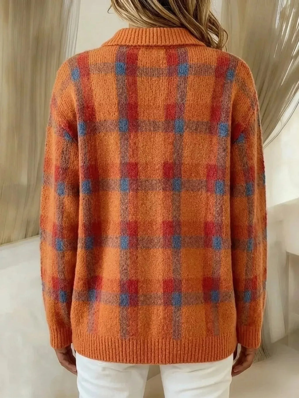 Plaid Knit Cardigan — additional view 3
