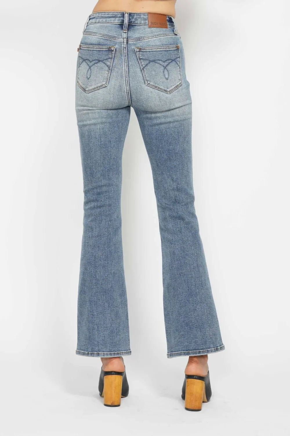 Embroidered-Pocket Bootcut Jeans — additional view 3
