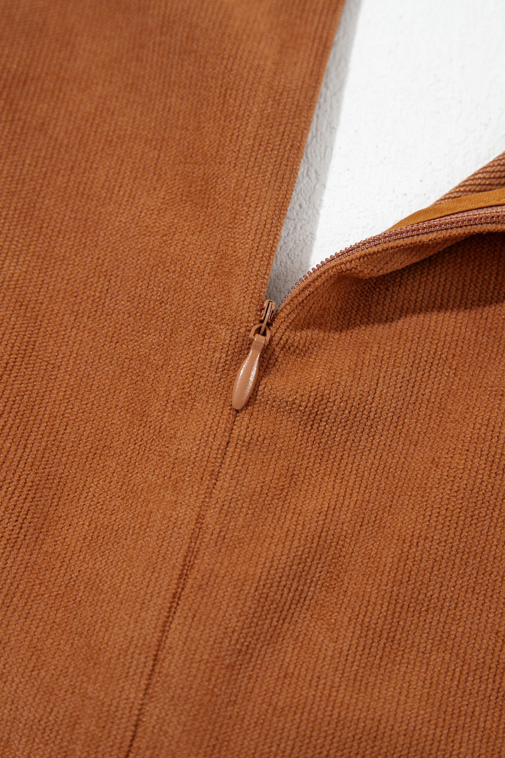 Solid Tie V-Neck Sleeveless Corduroy Romper — additional view 16