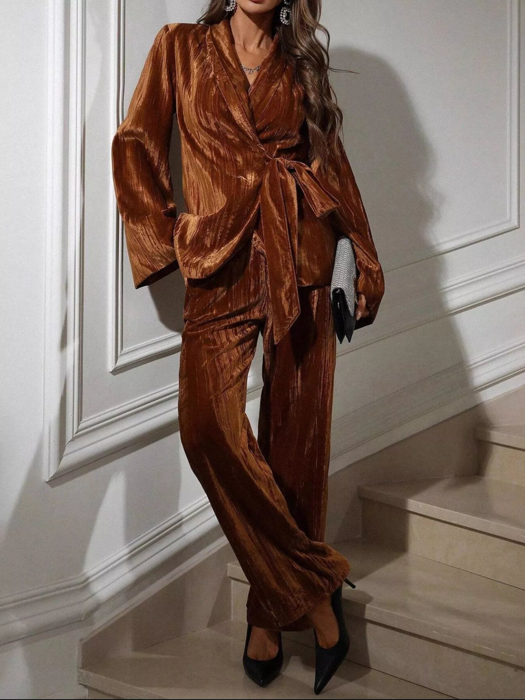 Velvet Belted Suit Set — additional view 2