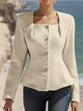 Square-Neck Fitted Blazer — additional view 2