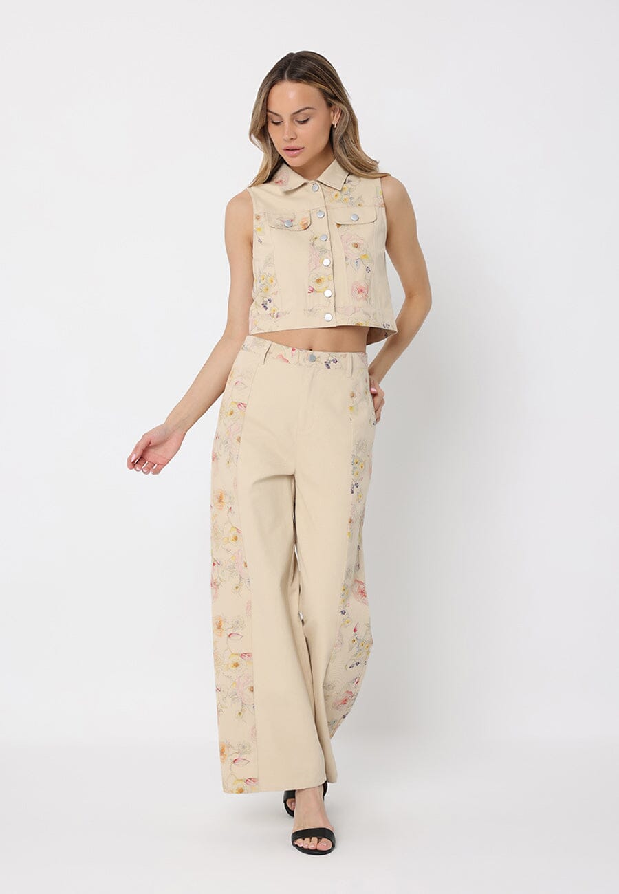 Floral Wide-Leg Pants