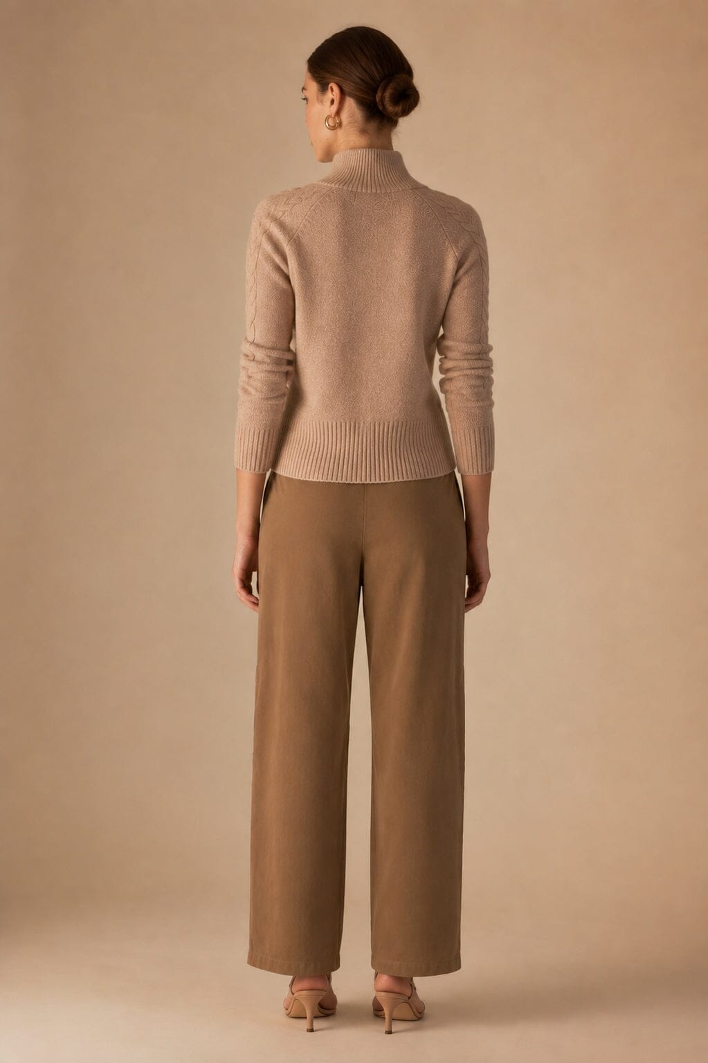 Curved-Panel Wide-Leg Pants